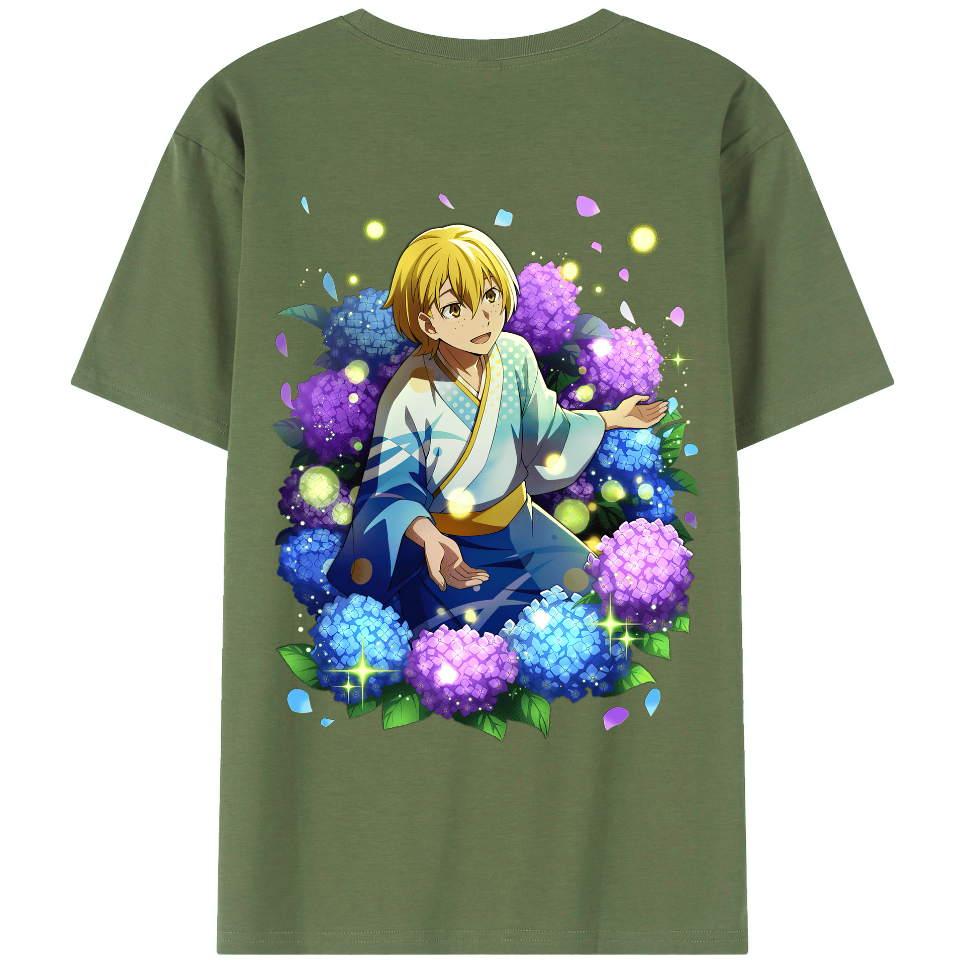 （画像用） 文豪ストレイドッグス Bungo Stray Dogs 綿100％ メンズ半袖Tシャツ（バックプリント） 通気性